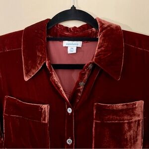 Sundance | Velvet Button-Up Blouse, Sz MP ♥ EUC